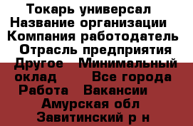 Токарь-универсал › Название организации ­ Компания-работодатель › Отрасль предприятия ­ Другое › Минимальный оклад ­ 1 - Все города Работа » Вакансии   . Амурская обл.,Завитинский р-н